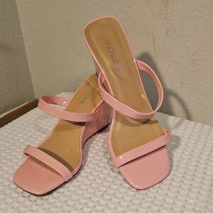 Soda Women's Blush Pink Wedge Sandals